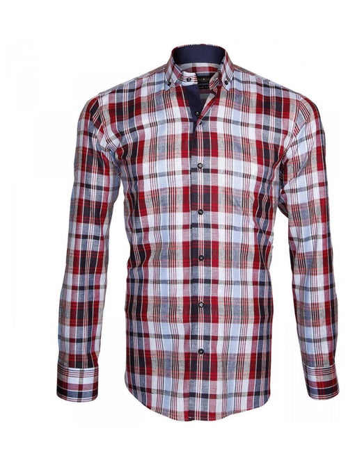 Chemise homme à coudières coupe cintrée AREZZO Emporio balzani Orange , 40 - Kiabi