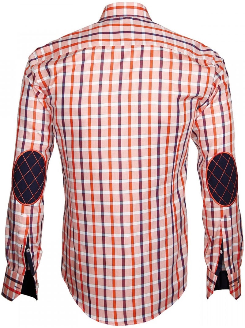Chemise homme à coudières coupe cintrée AREZZO Emporio balzani Orange - Kiabi