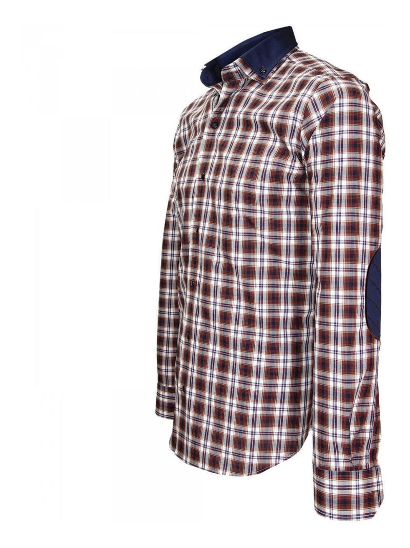 Chemise homme à coudières coupe cintrée COLLOSEO Emporio balzani Marron , 41 Marron - Kiabi