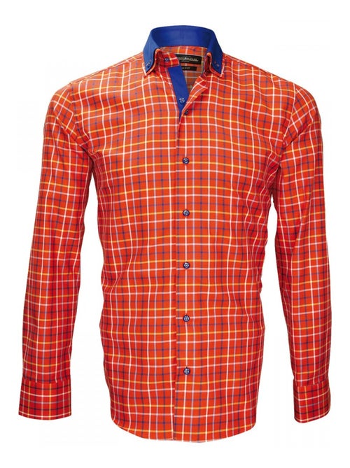 Chemise homme à coudières coupe cintrée COLLOSEO Emporio balzani Orange , 39 - Kiabi