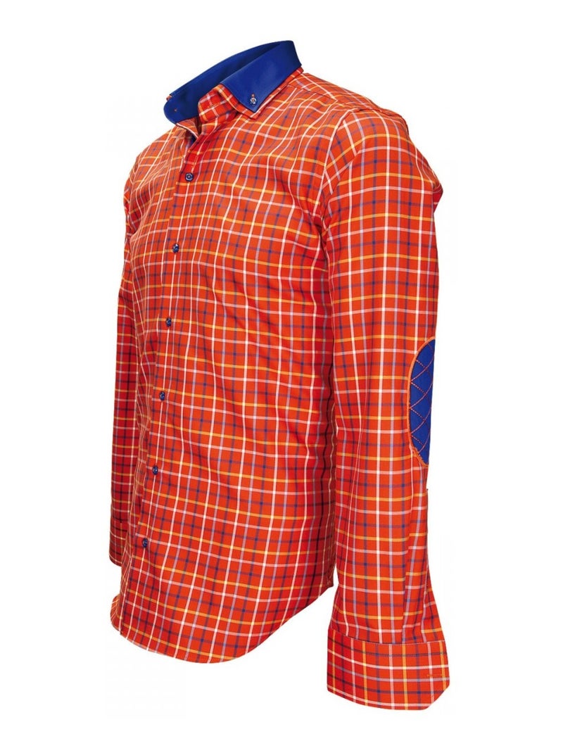 Chemise homme à coudières coupe cintrée COLLOSEO Emporio balzani Orange , 39 Orange - Kiabi