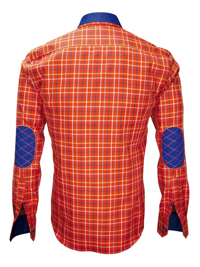 Chemise homme à coudières coupe cintrée COLLOSEO Emporio balzani Orange , 39 Orange - Kiabi