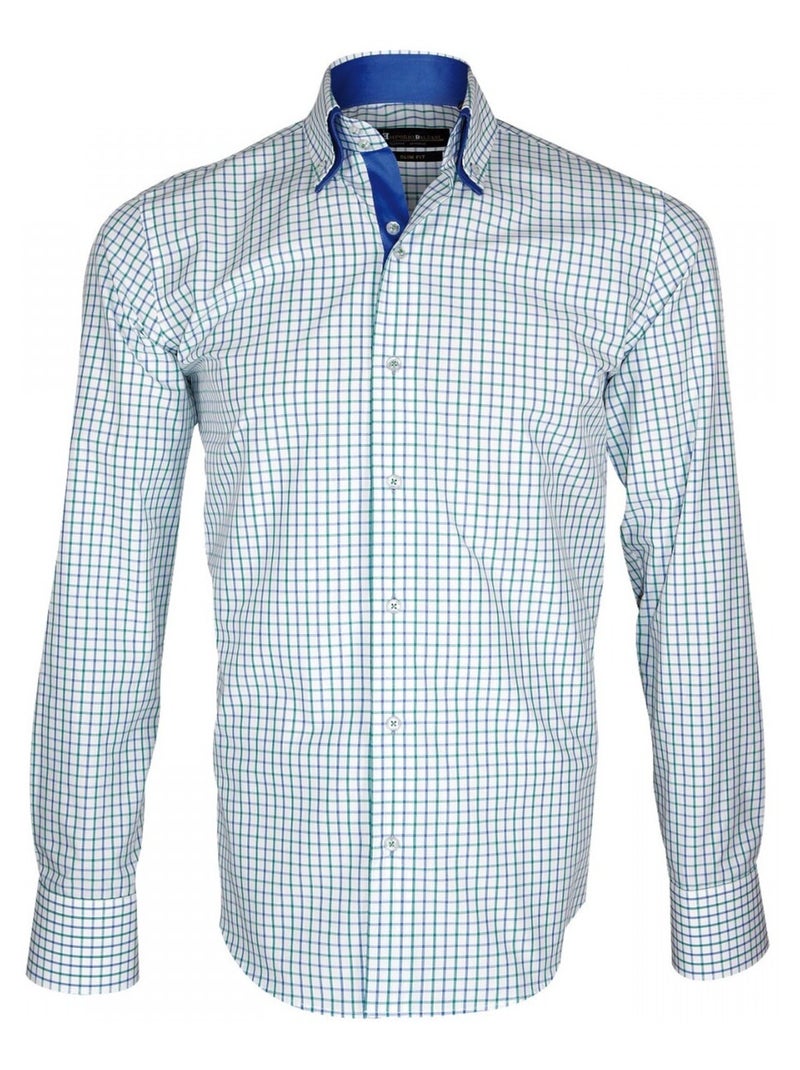Chemise homme à coudières coupe cintrée DONIZZO Emporio balzani Bleu - Kiabi
