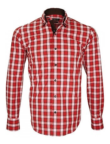 Chemise homme à coudières coupe cintrée DONIZZO Emporio balzani Marron , 43