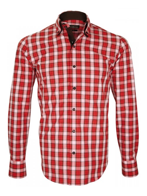 Chemise homme à coudières coupe cintrée DONIZZO Emporio balzani Bordeaux , 38 - Kiabi