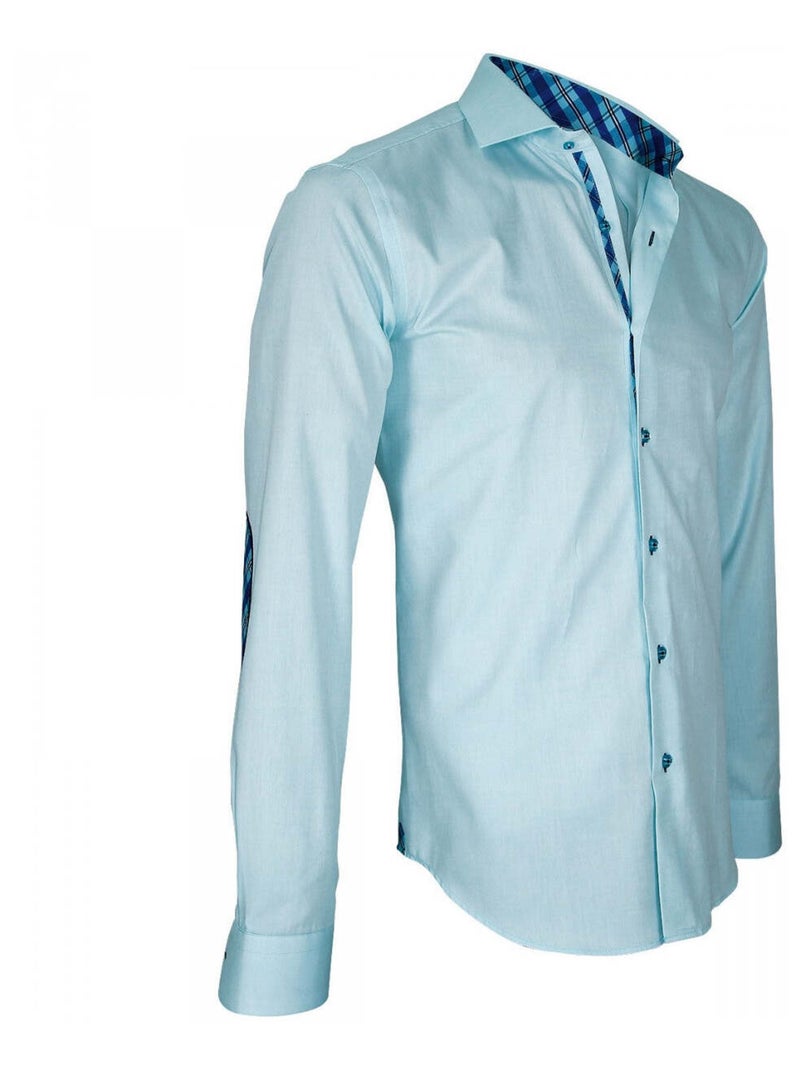 Chemise homme à courdières coupe cintrée ELBOW Andrew Mac Allister Bleu , 41 Bleu - Kiabi