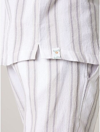 Chemise homme à manches courtes rayée en coton 'Deeluxe'