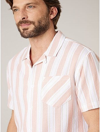Chemise homme à manches courtes rayée en coton 'Deeluxe'