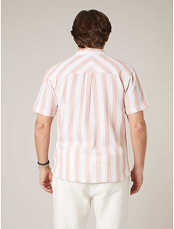 Chemise homme à manches courtes rayée en coton 'Deeluxe'