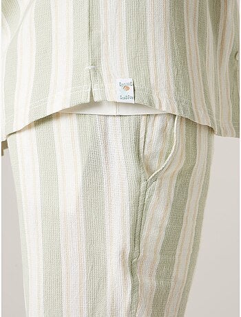 Chemise homme à manches courtes rayée en coton 'Deeluxe'