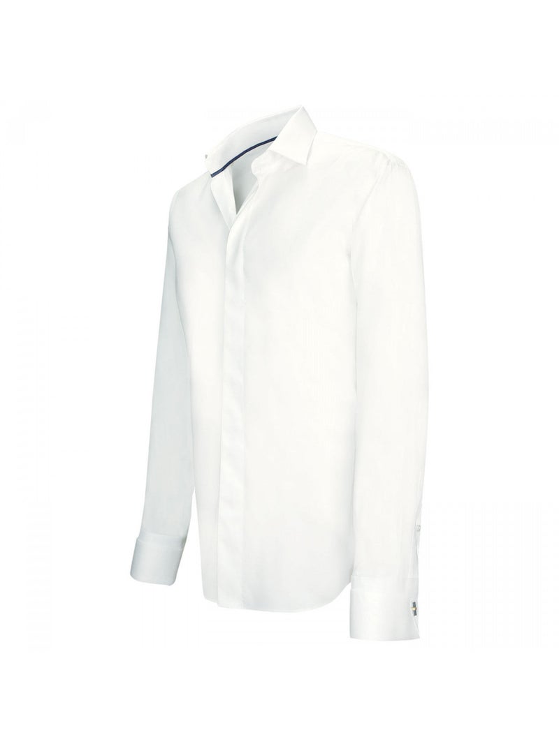 Chemise homme à manchette biseautée coupe droite WILLIAM Andrew Mac Allister Blanc , 40 Blanc - Kiabi
