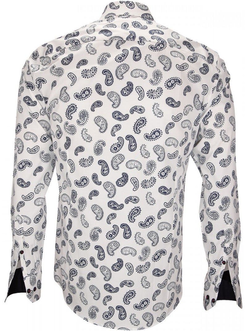 Chemise homme à motifs coupe cintrée SAN SEVERO Emporio balzani Blanc - Kiabi