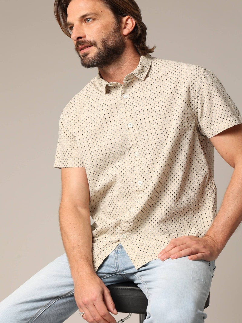 Chemise homme à motifs palmiers 'Deeluxe' Beige gris - Kiabi