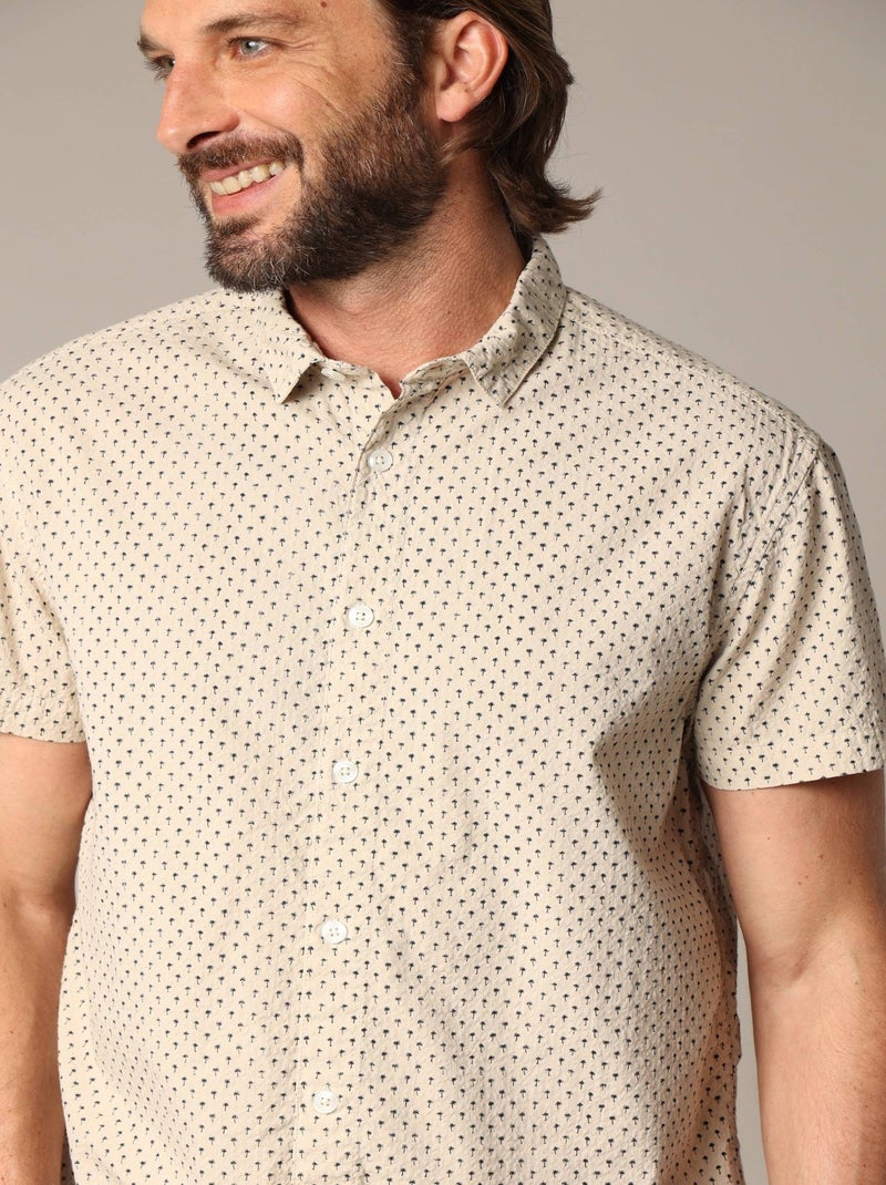 Chemise homme à motifs palmiers 'Deeluxe' Beige gris - Kiabi