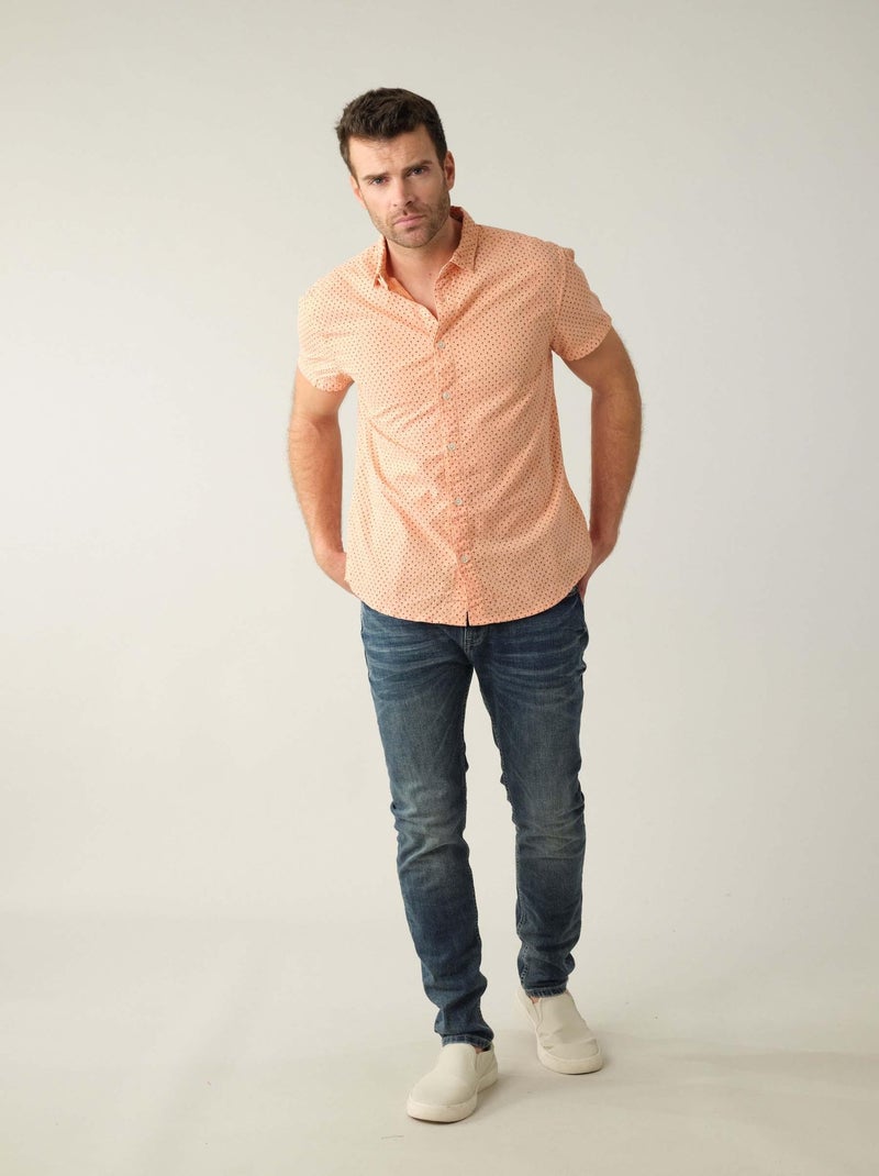 Chemise homme à motifs palmiers 'Deeluxe' Saumon - Kiabi