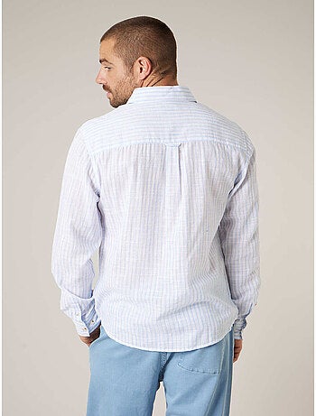 Chemise homme à rayures en lin et coton 'Deeluxe'