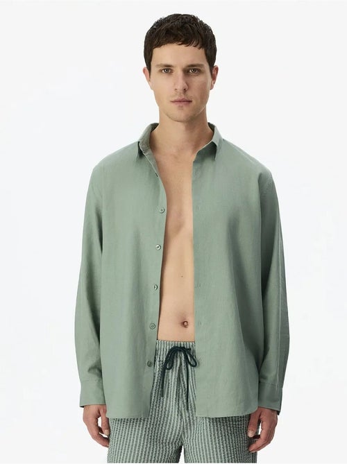 Chemise homme air en mélange de lin penti - Kiabi Chemise homme air en mélange de lin penti - Kiabi