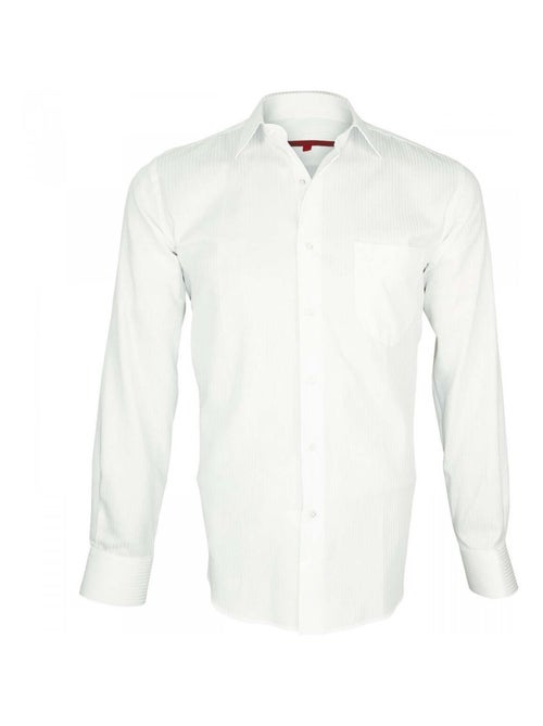 Chemise homme armurée double fil 120,2 coupe droite BUSINESS Andrew Mac Allister Blanc , 39 - Kiabi