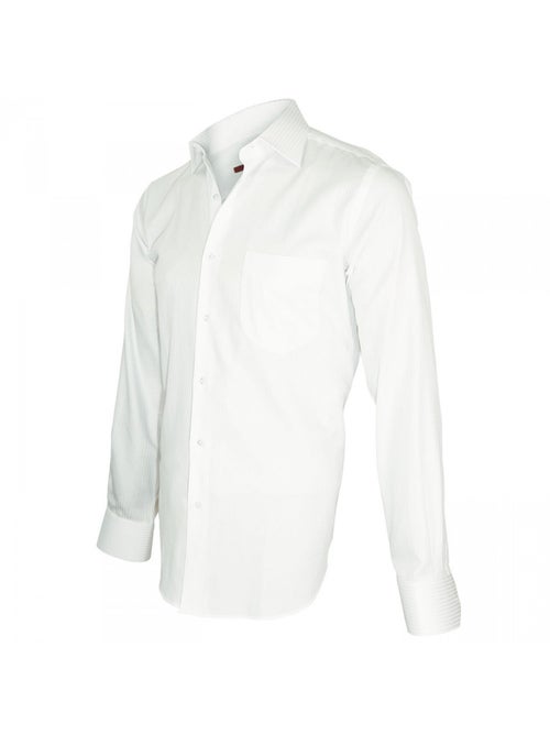 Chemise homme armurée double fil 120,2 coupe droite BUSINESS Andrew Mac Allister Blanc , 39 - Kiabi