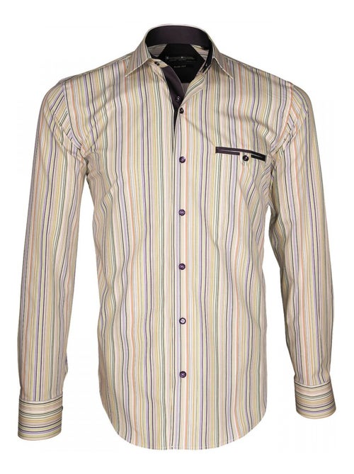 Chemise homme bayadère coupe cintrée ASTRO Emporio balzani Vert , 41 - Kiabi