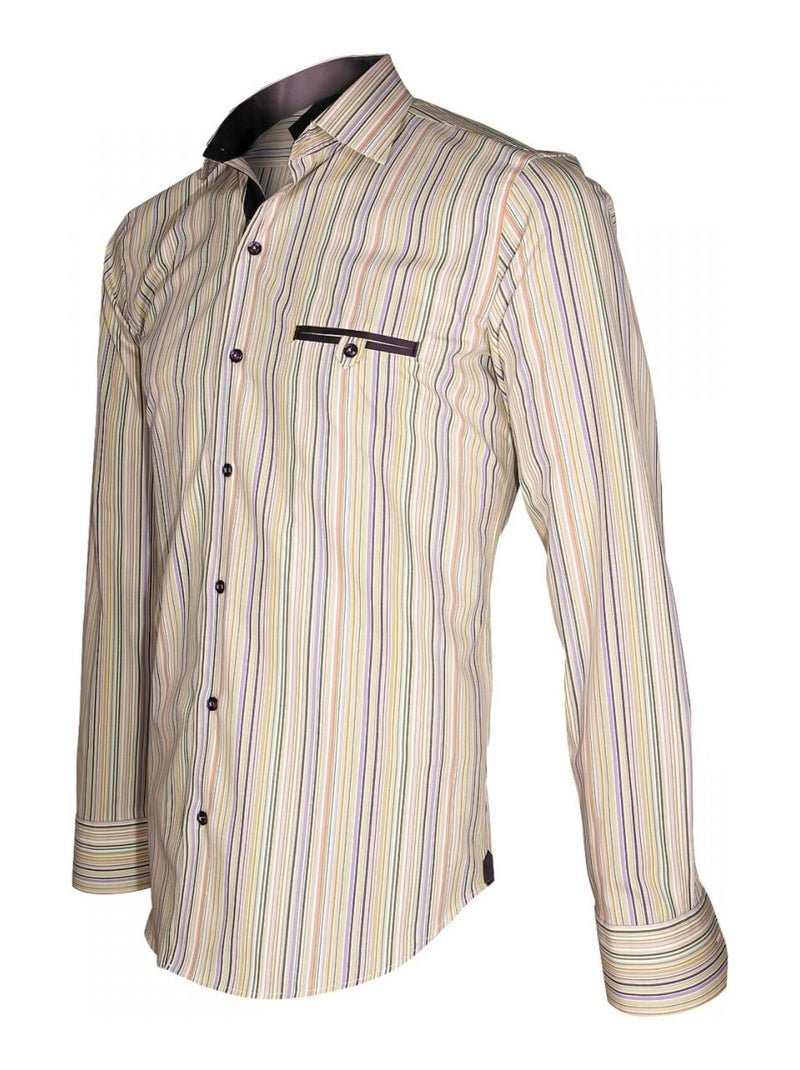 Chemise homme bayadère coupe cintrée ASTRO Emporio balzani Vert , 41 Vert - Kiabi