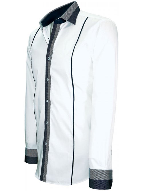 Chemise homme bi-matiere coupe cintrée YORK Andrew Mac Allister - Kiabi Chemise homme bi-matiere coupe cintrée YORK Andrew Mac Allister - Kiabi