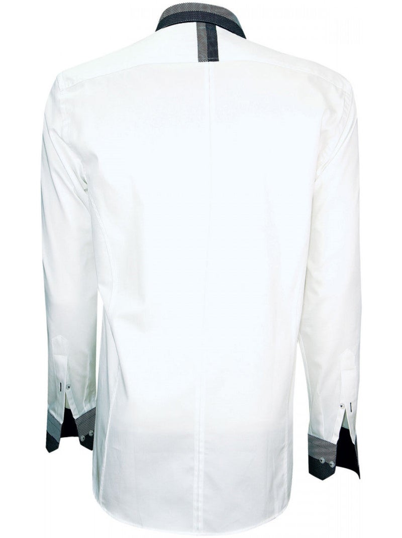 Chemise homme bi-matiere coupe cintrée YORK Andrew Mac Allister Blanc - Kiabi