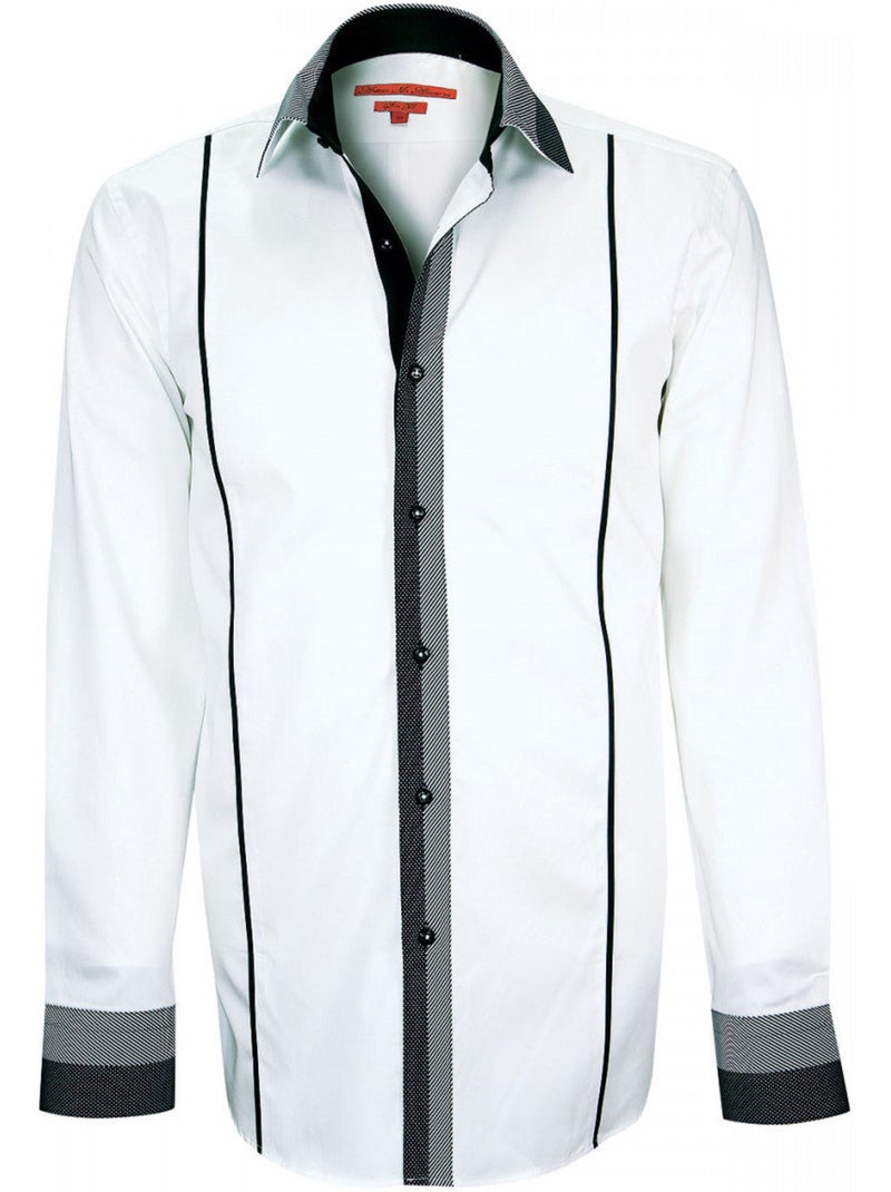 Chemise homme bi-matiere coupe cintrée YORK Andrew Mac Allister Blanc - Kiabi