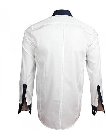 Chemise homme brodée coupe cintrée BLUE WORLD Andrew Mac Allister