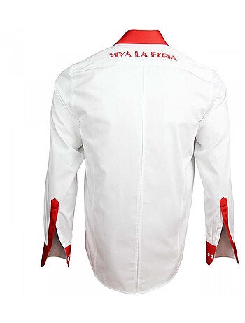 Chemise homme brodée coupe cintrée FERIA Andrew Mac Allister Blanc , 40