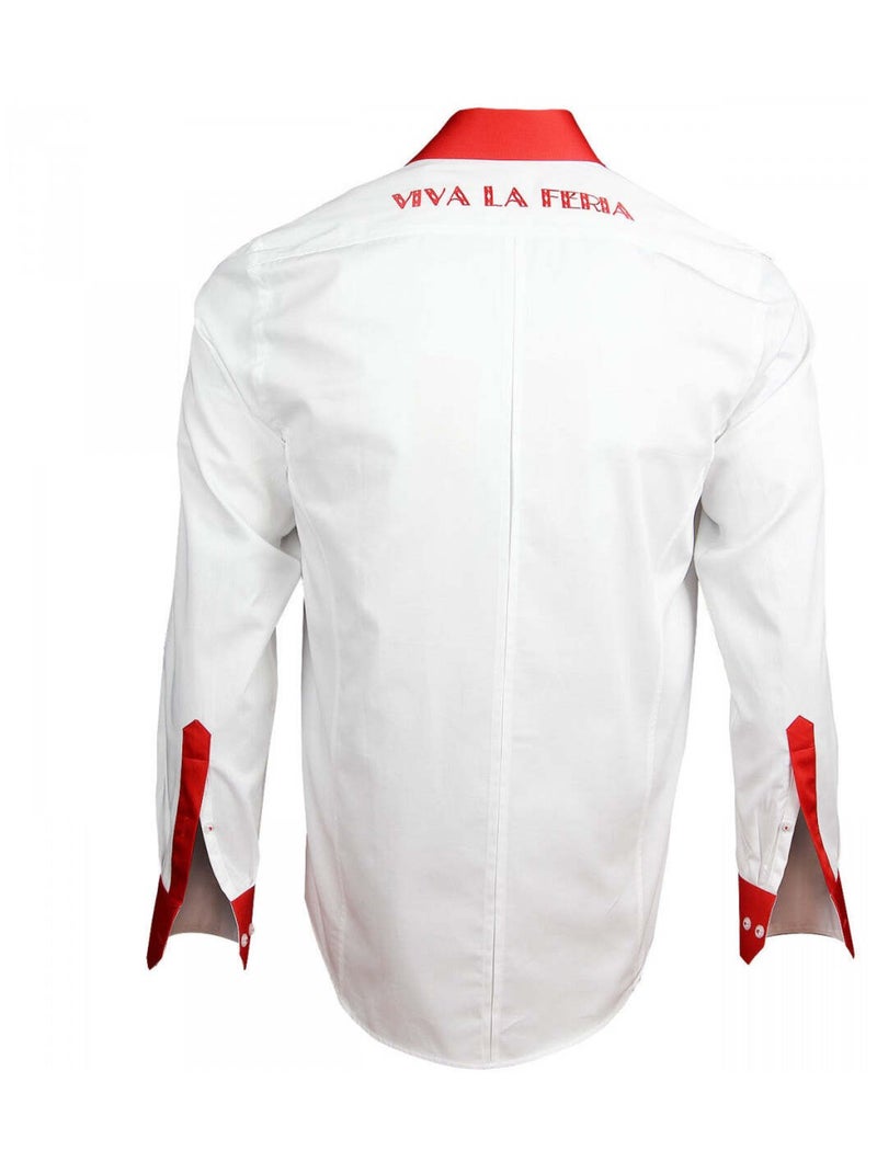 Chemise homme brodée coupe cintrée FERIA Andrew Mac Allister Blanc - Kiabi