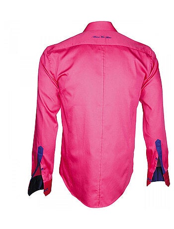 Chemise homme brodée coupe cintrée FLOWERTY Andrew Mac Allister Rose , 42