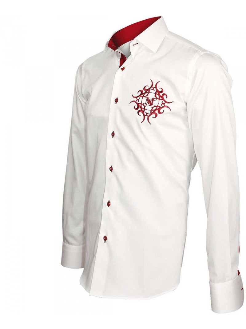 Chemise homme brodée coupe cintrée HERALDIC Andrew Mac Allister Blanc , 40 Blanc - Kiabi