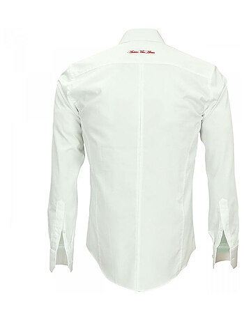 Chemise homme brodée coupe cintrée LEEDS Andrew Mac Allister Blanc , 44