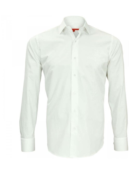 Chemise homme brodée coupe cintrée LEEDS Andrew Mac Allister Blanc , 44 - Kiabi