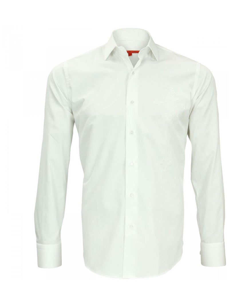 Chemise homme brodée coupe cintrée LEEDS Andrew Mac Allister Bleu ciel , 38 Bleu - Kiabi