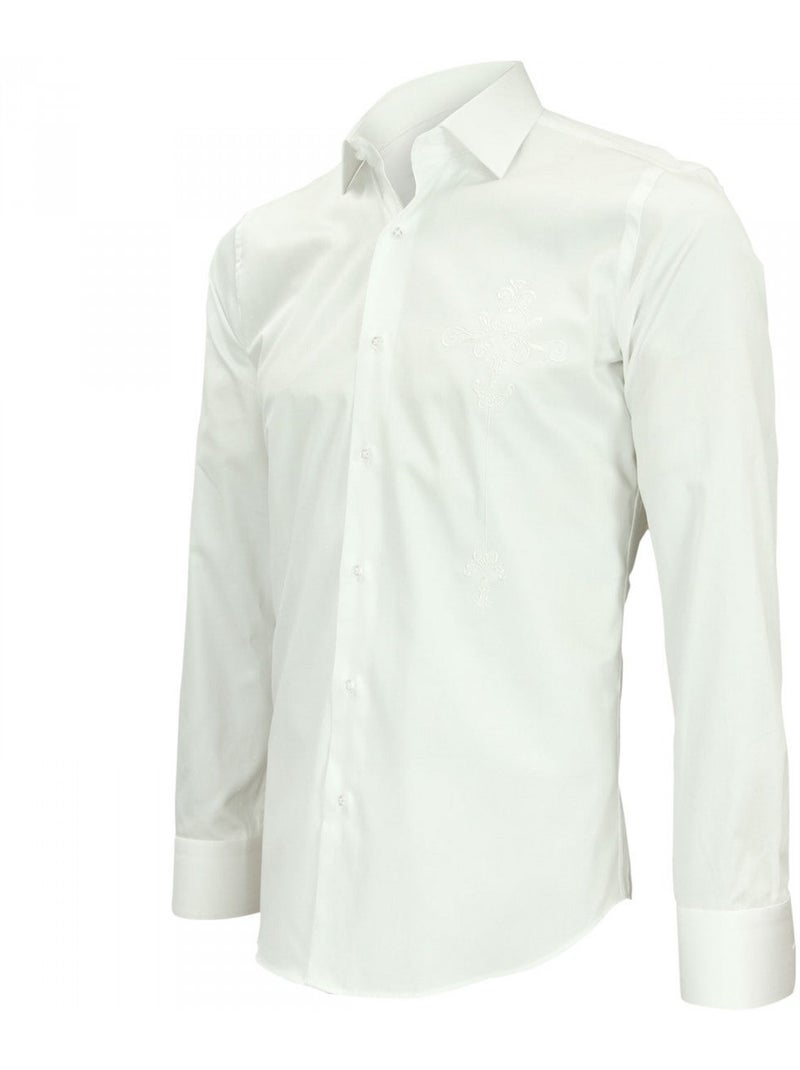Chemise homme brodée coupe cintrée LEEDS Andrew Mac Allister Marron , 40 Marron - Kiabi