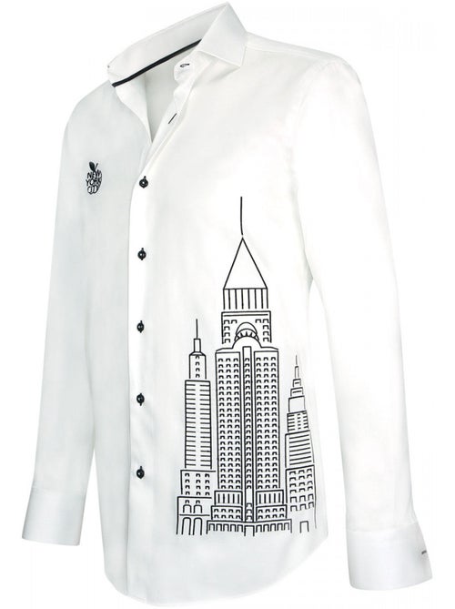 Chemise homme brodée coupe cintrée NEW YORK Andrew Mac Allister - Kiabi Chemise homme brodée coupe cintrée NEW YORK Andrew Mac Allister - Kiabi