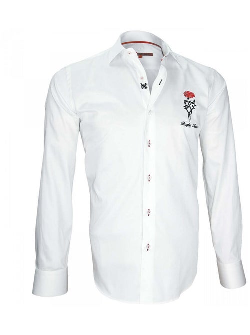 Chemise homme brodée coupe cintrée TWEICKENHAM Andrew Mac Allister Blanc , 43 - Kiabi