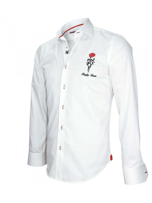 Chemise homme brodée coupe cintrée TWEICKENHAM Andrew Mac Allister Blanc , 43 - Kiabi