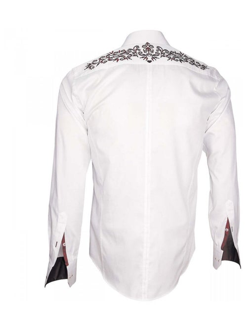 Chemise homme brodée coupe cintrée WINDSOR Andrew Mac Allister Blanc , 41 - Kiabi