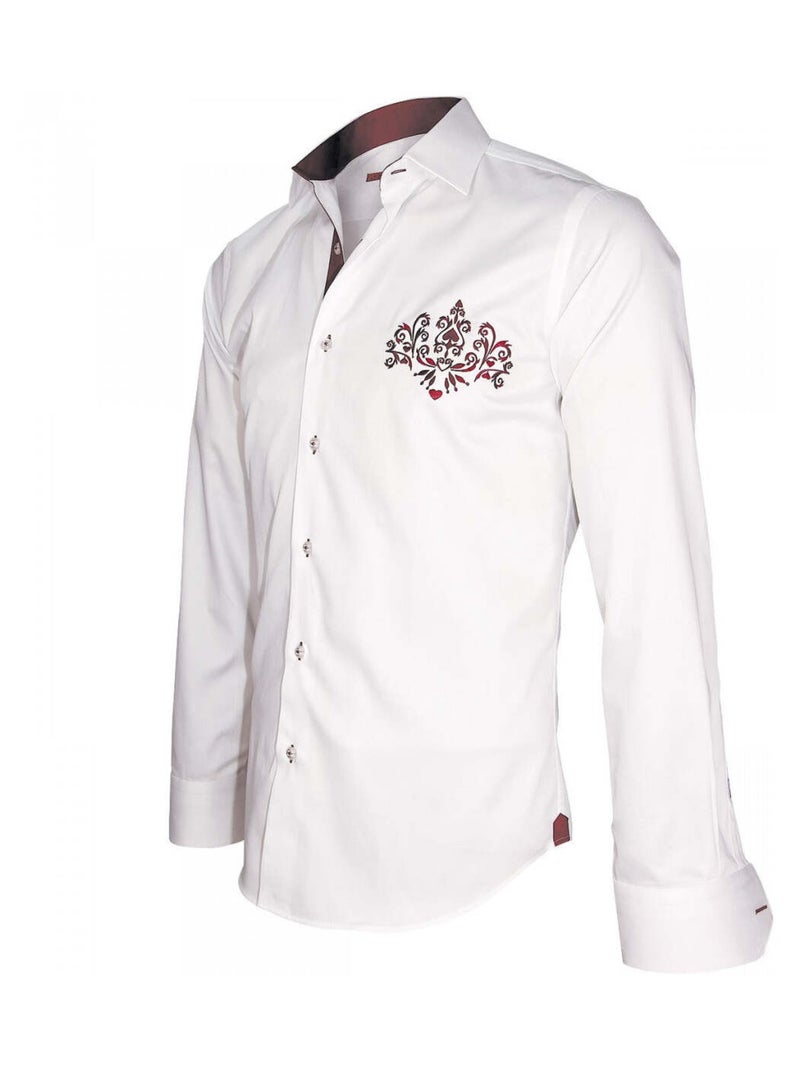 Chemise homme brodée coupe cintrée WINDSOR Andrew Mac Allister Blanc - Kiabi