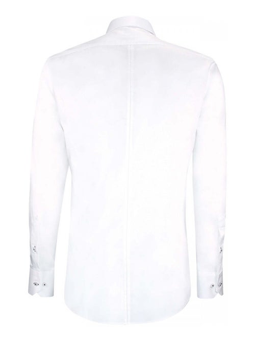 Chemise homme brodée satin de coton coupe cintrée BROIDERY Andrew Mac Allister Blanc , 40 - Kiabi