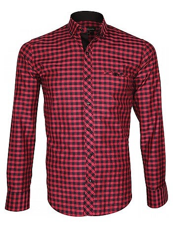 Chemise homme bucheron coupe cintrée SCORSO Emporio balzani Rose , 43