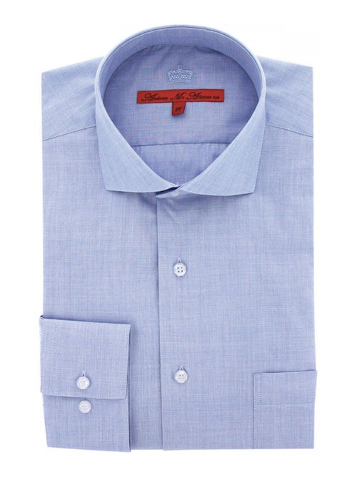 Chemise homme business coupe droite WILLIAM Andrew Mac Allister Bleu , 38 - Kiabi