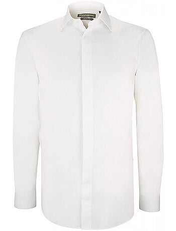 Chemise homme business gorge cachée coupe cintrée ENZO Emporio balzani Blanc , 39