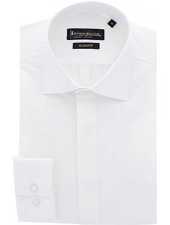Chemise homme business gorge cachée coupe cintrée ENZO Emporio balzani Blanc , 39