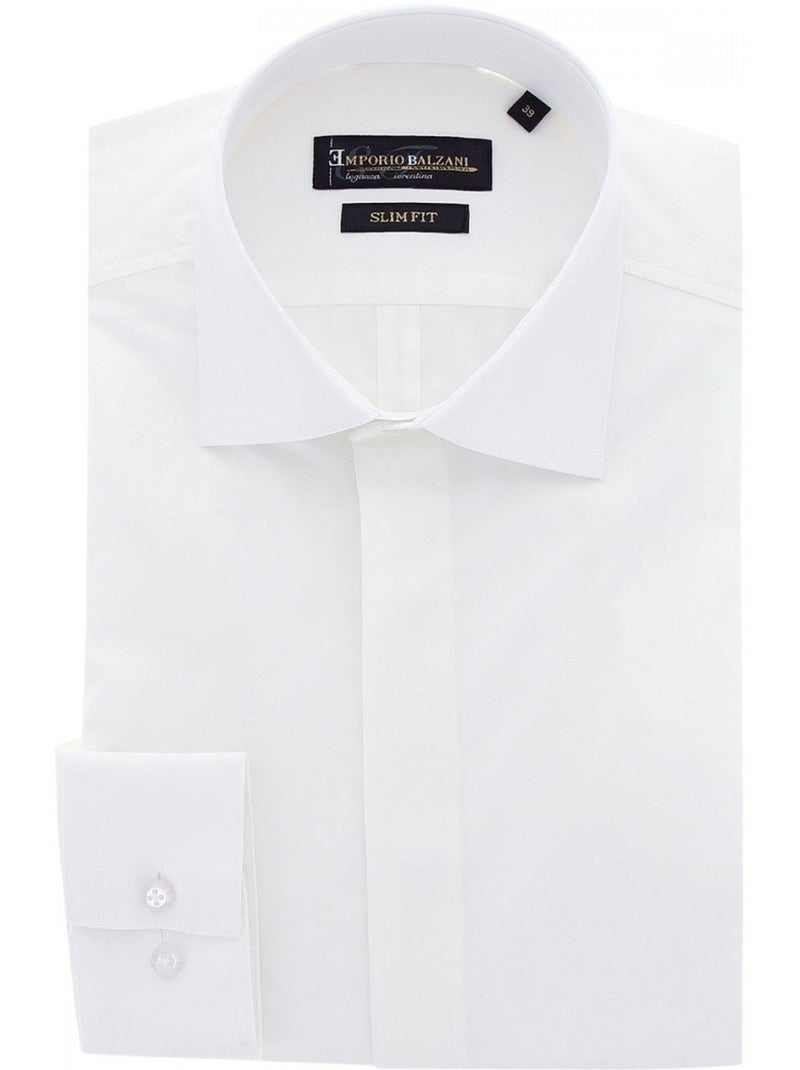 Chemise homme business gorge cachée coupe cintrée ENZO Emporio balzani Blanc , 39 Blanc - Kiabi