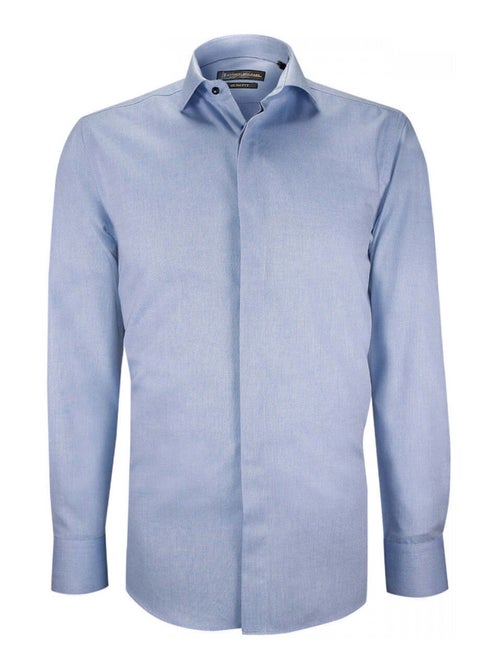 Chemise homme business oxford gorge cachée coupe cintrée LUIGI Emporio balzani Bleu , 42 - Kiabi