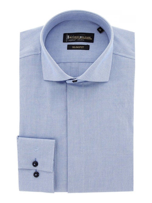 Chemise homme business oxford gorge cachée coupe cintrée LUIGI Emporio balzani Bleu , 42 - Kiabi
